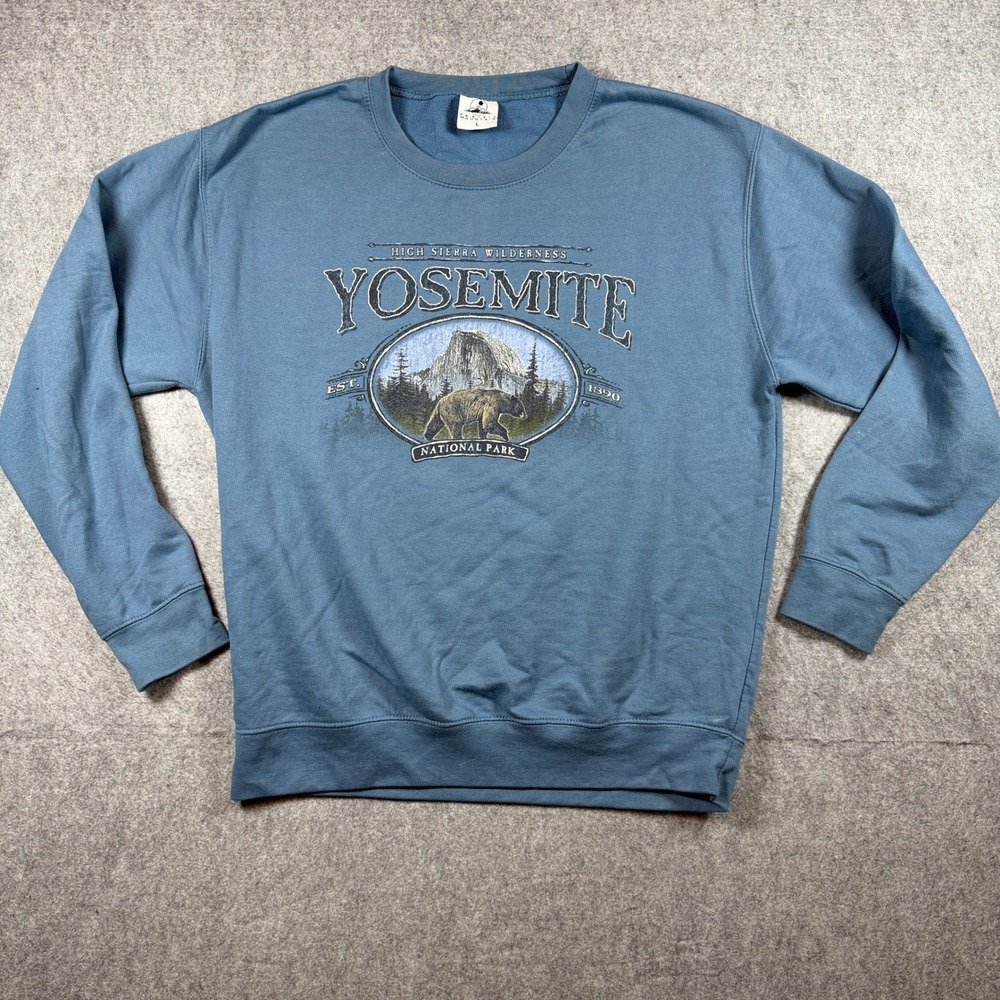 Prairie Mountain Yosemite Bear Graphic Sweatshirt Blue Large